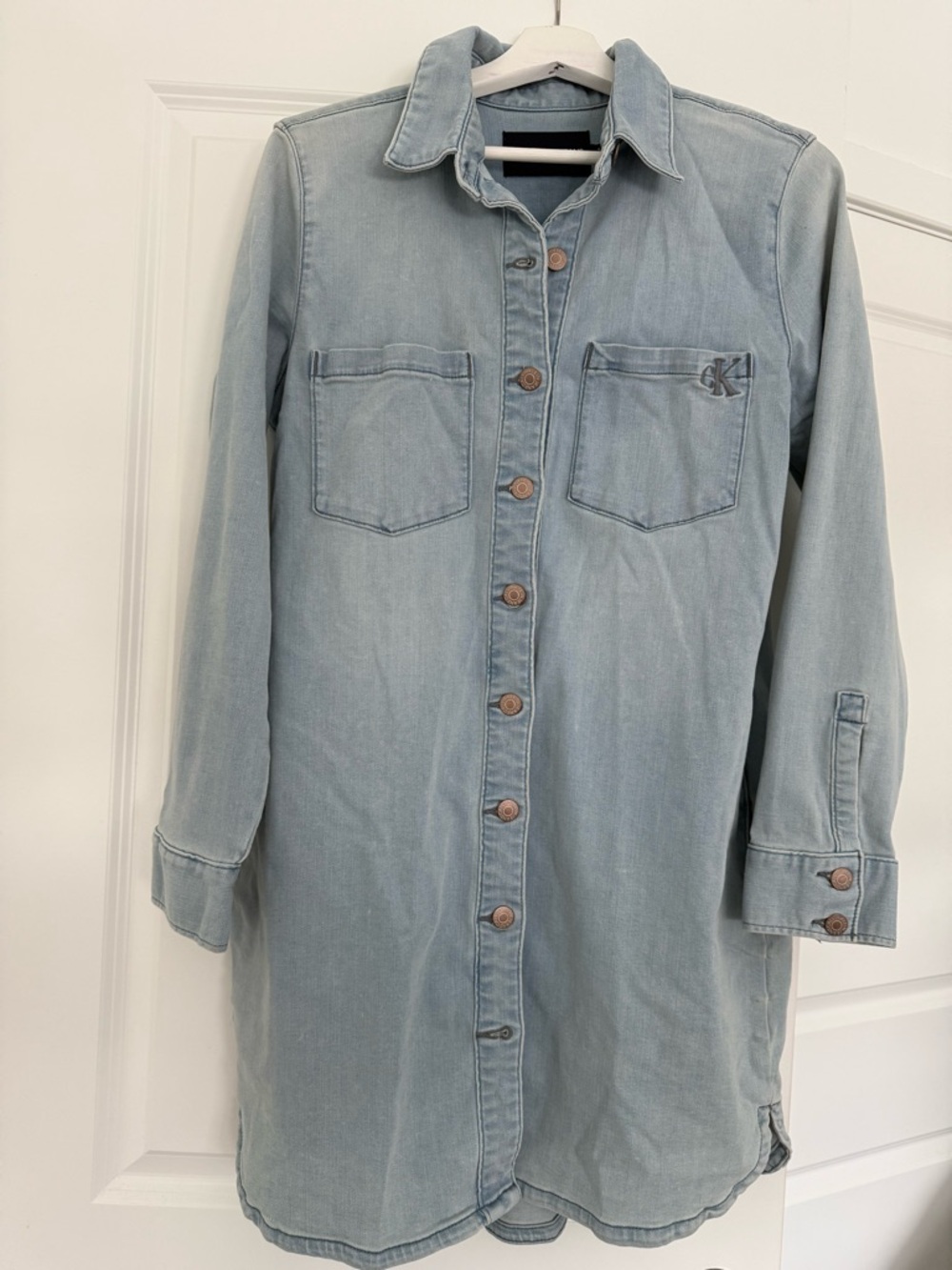 Calvin Klein Light Blue Denim Shirt Dress
